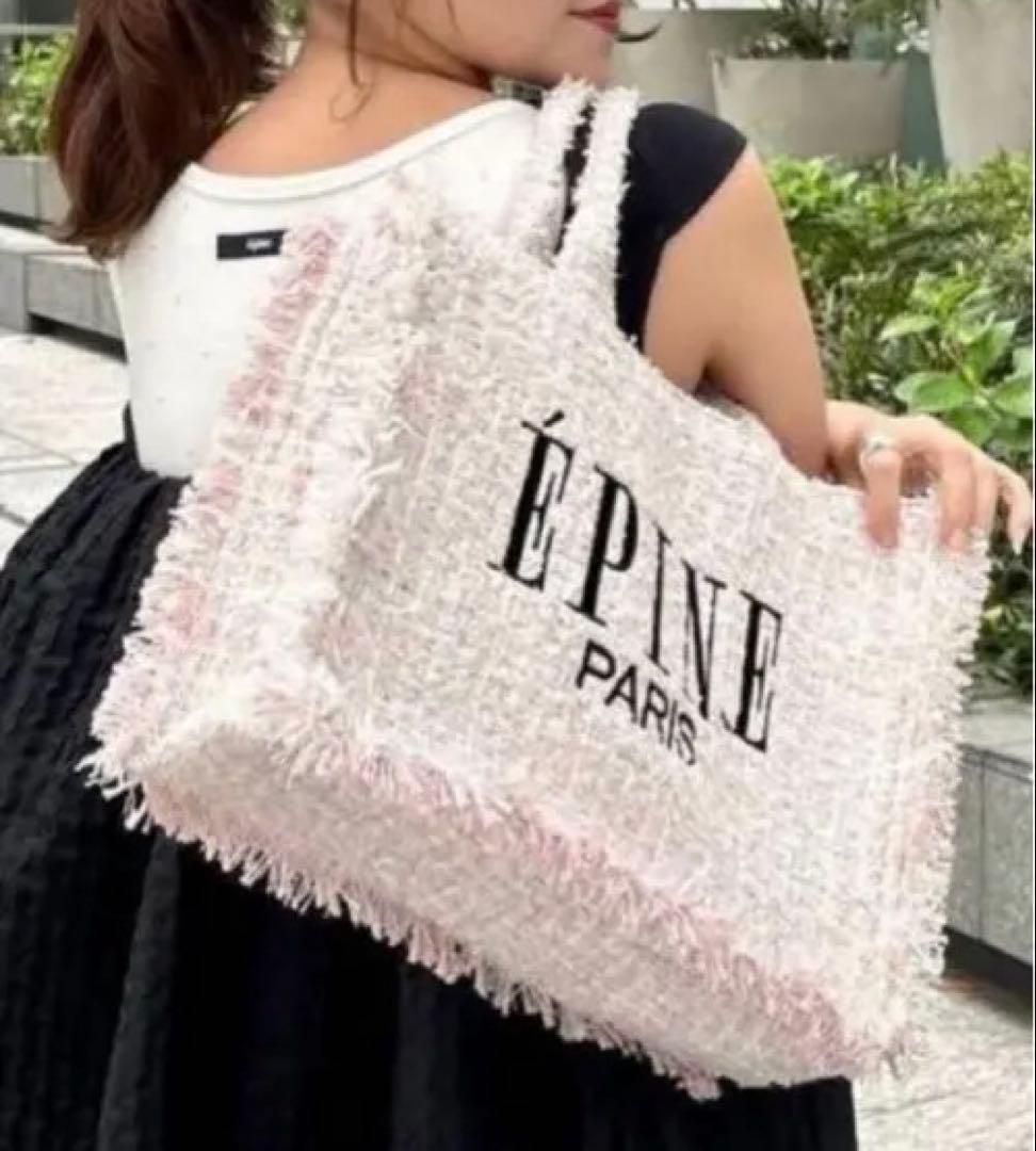 ÉPINE ツィードトートバッグ ピンク - メルカリ