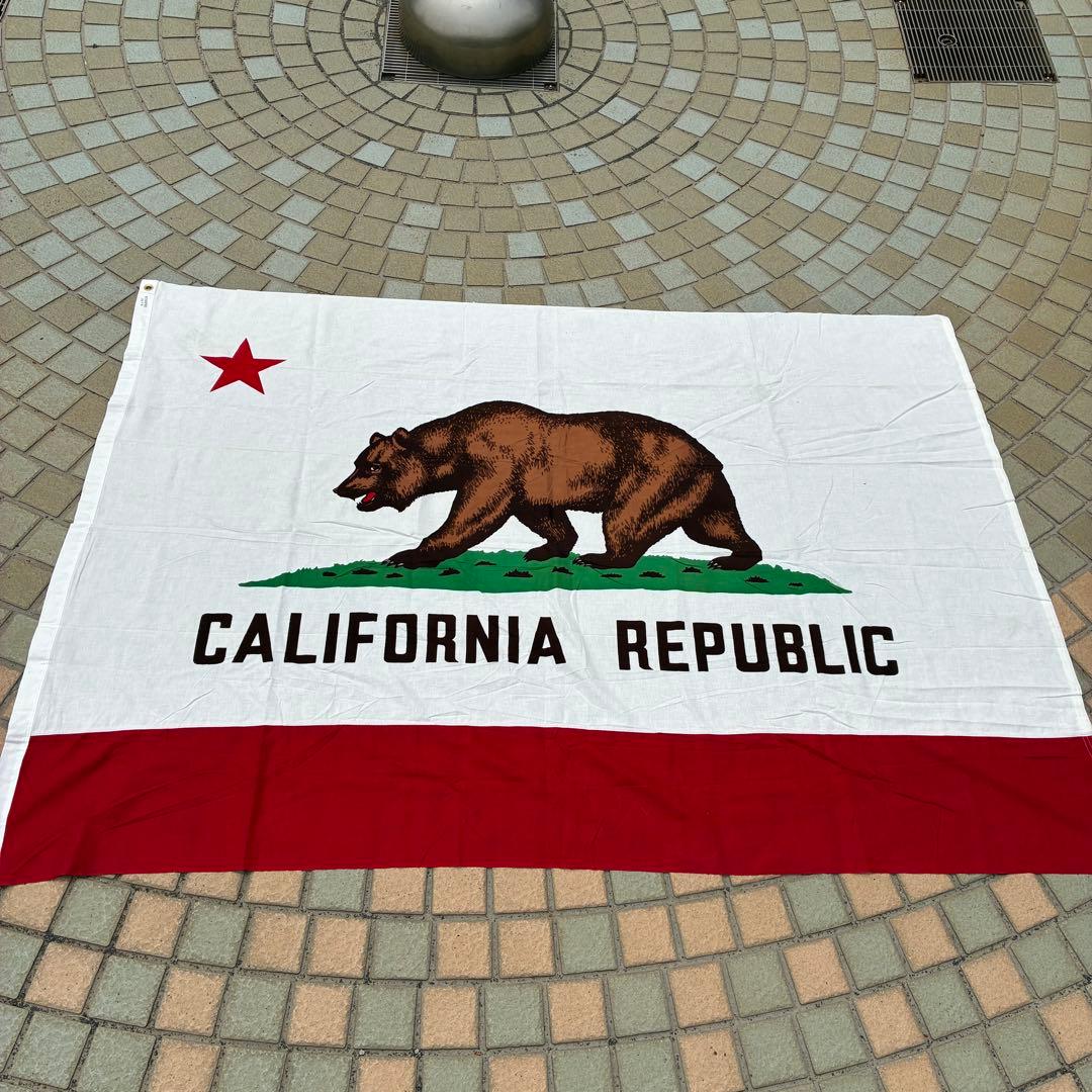 BIGサイズ美品70s〜カリフォルニア州旗コットンCalifornia実物USA