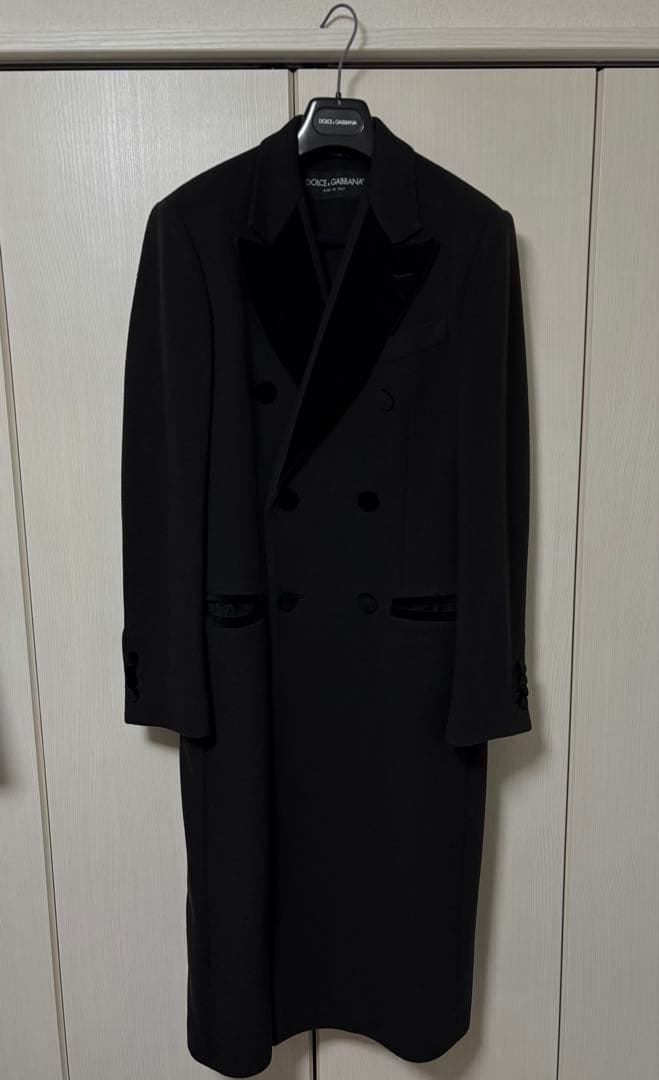 【美品】DOLCE & GABBANA ブラック チェスターコート 中古・古着通販】DOLCE & GABBANA (ドルチェ＆ガッバーナ) チェスター