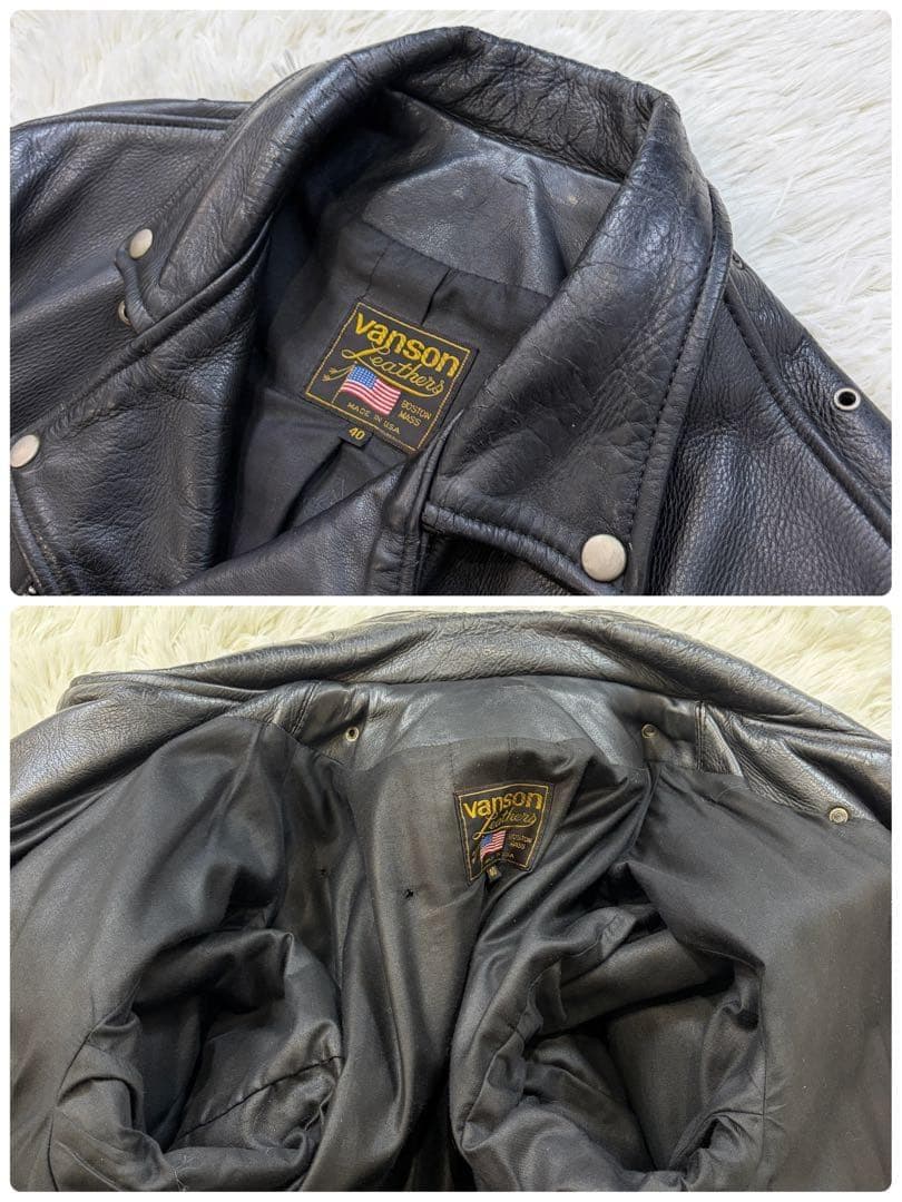 VANSON ドミネーター ダブルライダースジャケット 牛革 USA製 黒 40