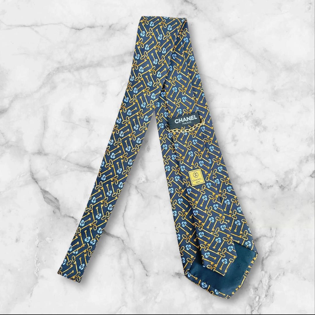 CHANEL シャネル ネクタイ 鍵柄 ココマーク シルク100% イタリア製