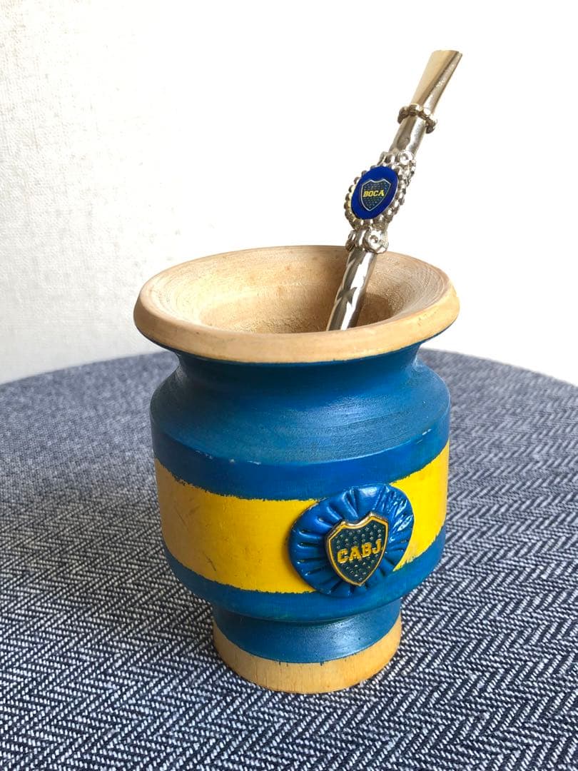 アルゼンチン ボカ・ジュニアーズ マテ茶 茶器 ストロー - メルカリ