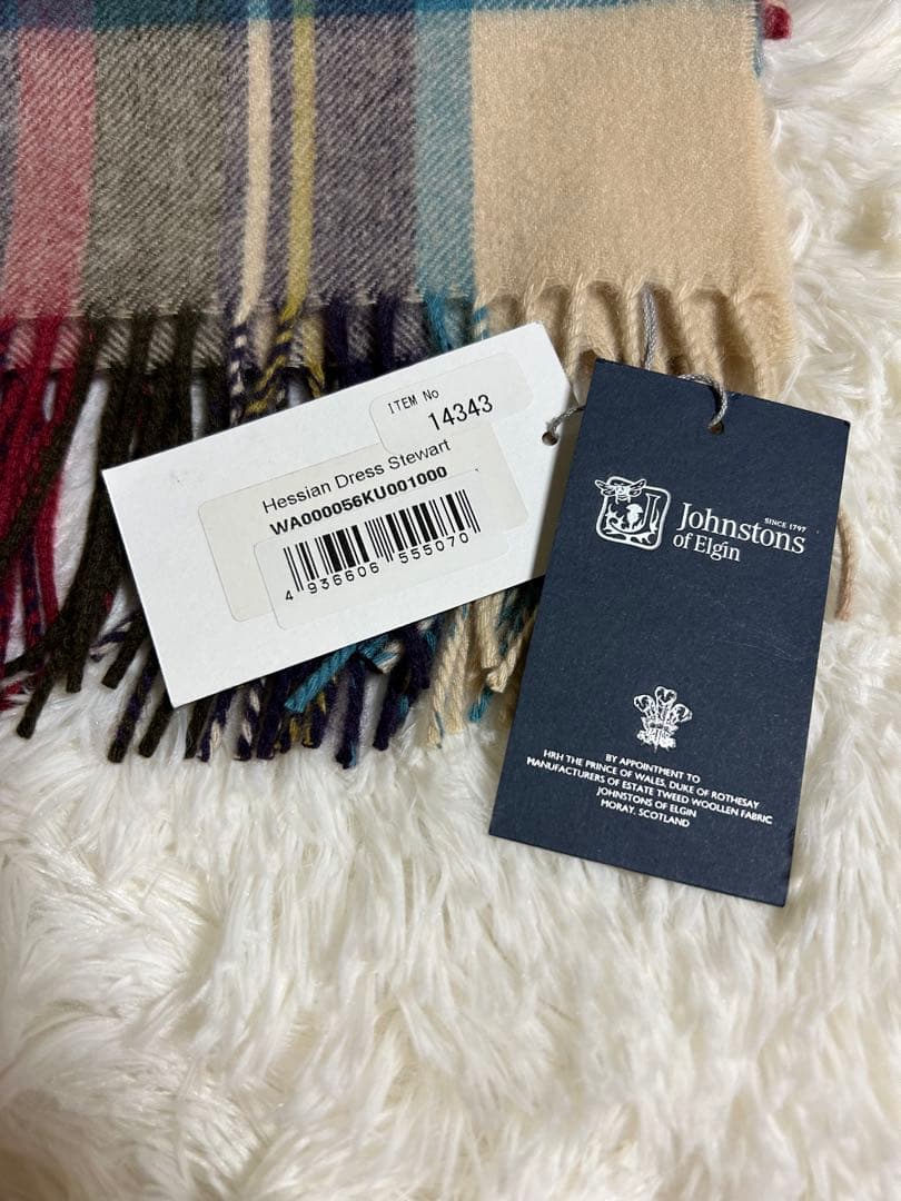 ジョンストンズ オブ エルガン ヘシアン 大判 ストール マフラー 国内