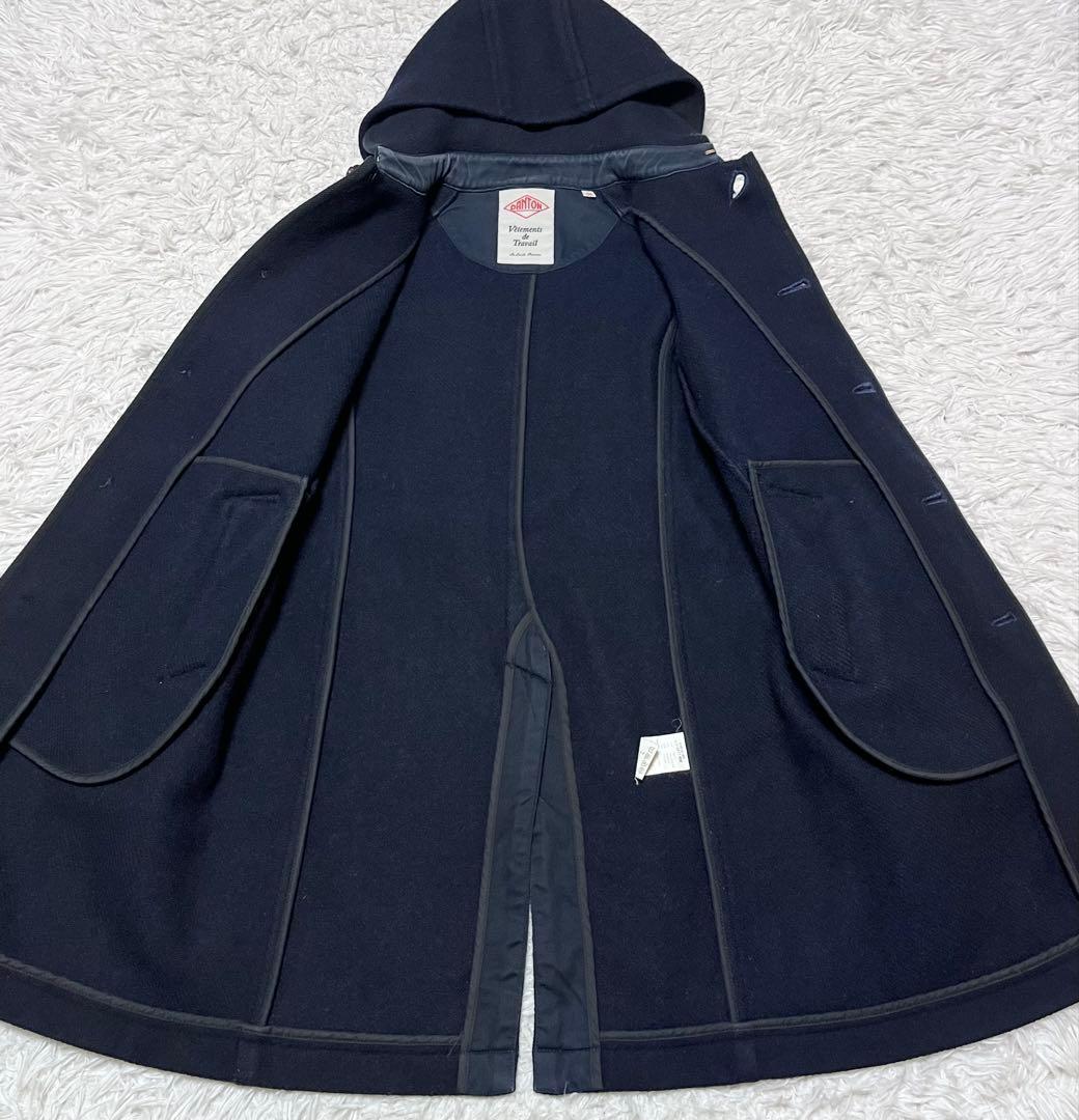 DANTON ウールモッサフード付きコート ミドル丈 ネイビー 34 - メルカリ