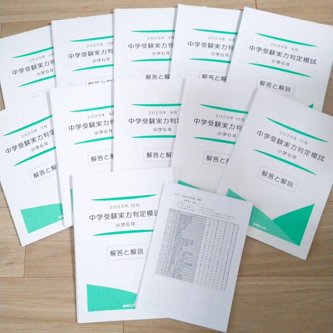 能開センター 2025年小学校6年生 実力判定模試 1年分 能開センター 2025年小6テスト1年分 到達度判定、中学受験公開模試