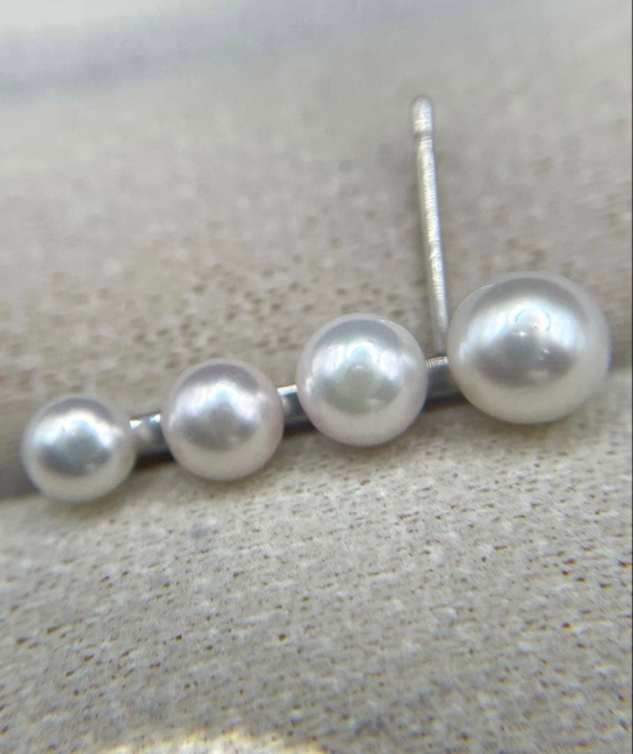 専用JA207★高級 あこや真珠3.9mm〜5.5mm プラチナ ピアス 鑑付