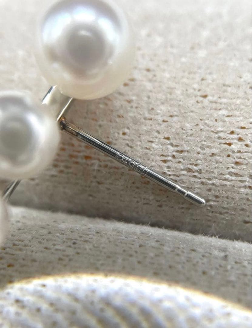 専用JA207★高級 あこや真珠3.9mm〜5.5mm プラチナ ピアス 鑑付