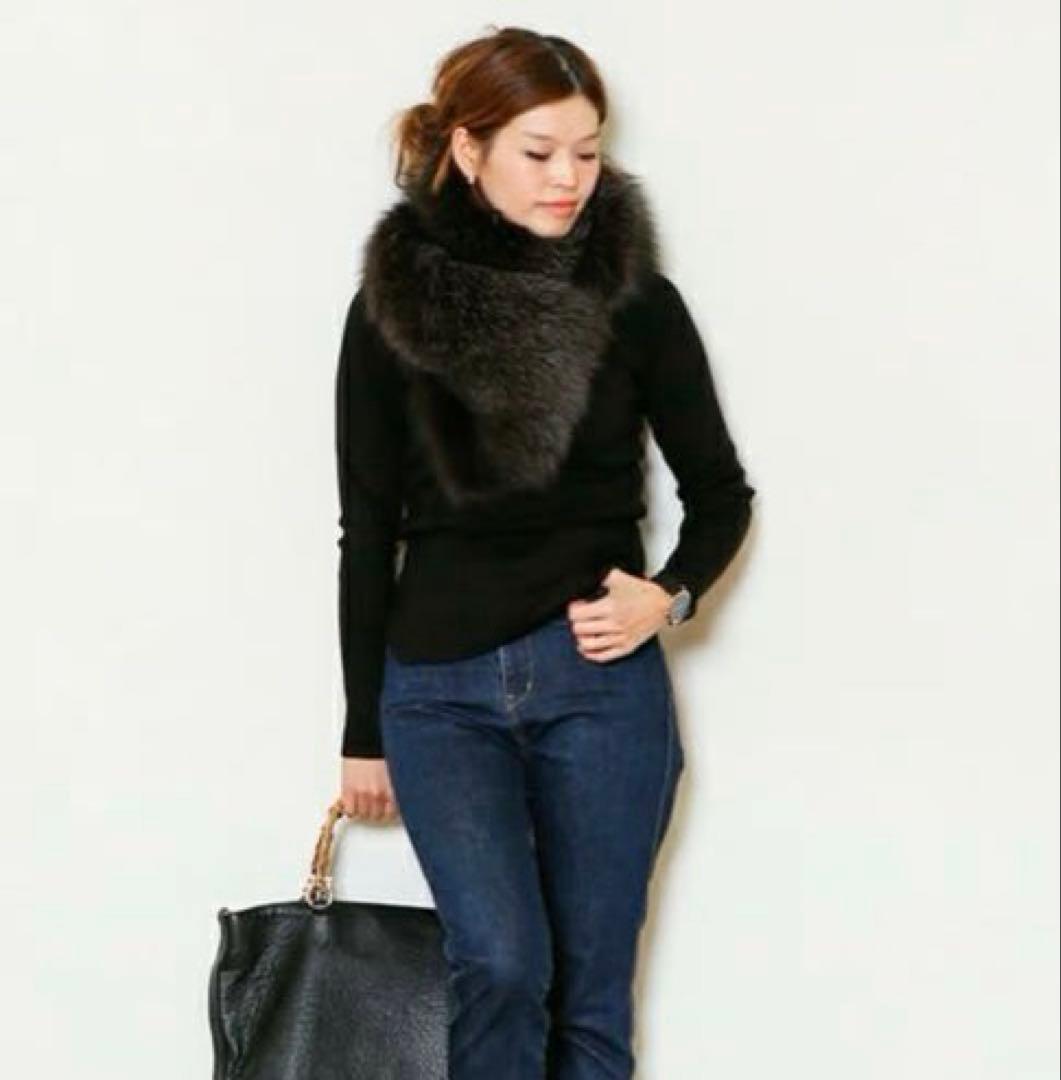 ドゥーズィエムクラス フォックスファーストール ティペット リアルファー