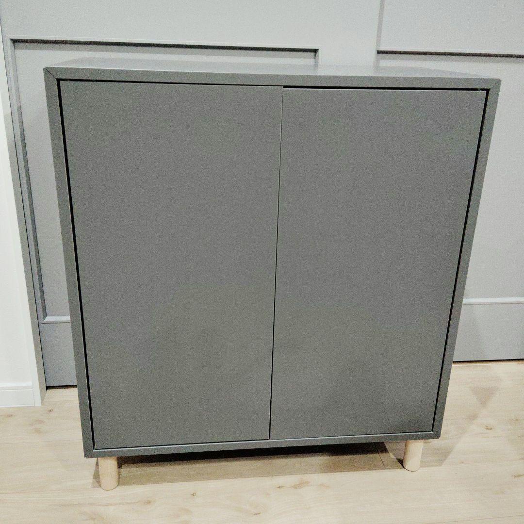 IKEA　エーケト　キャビネット脚付き　グレー　完成品　専門業者組立て品 EKET エーケト キャビネット, ダークグレー, 35x35x35 cm - IKEA