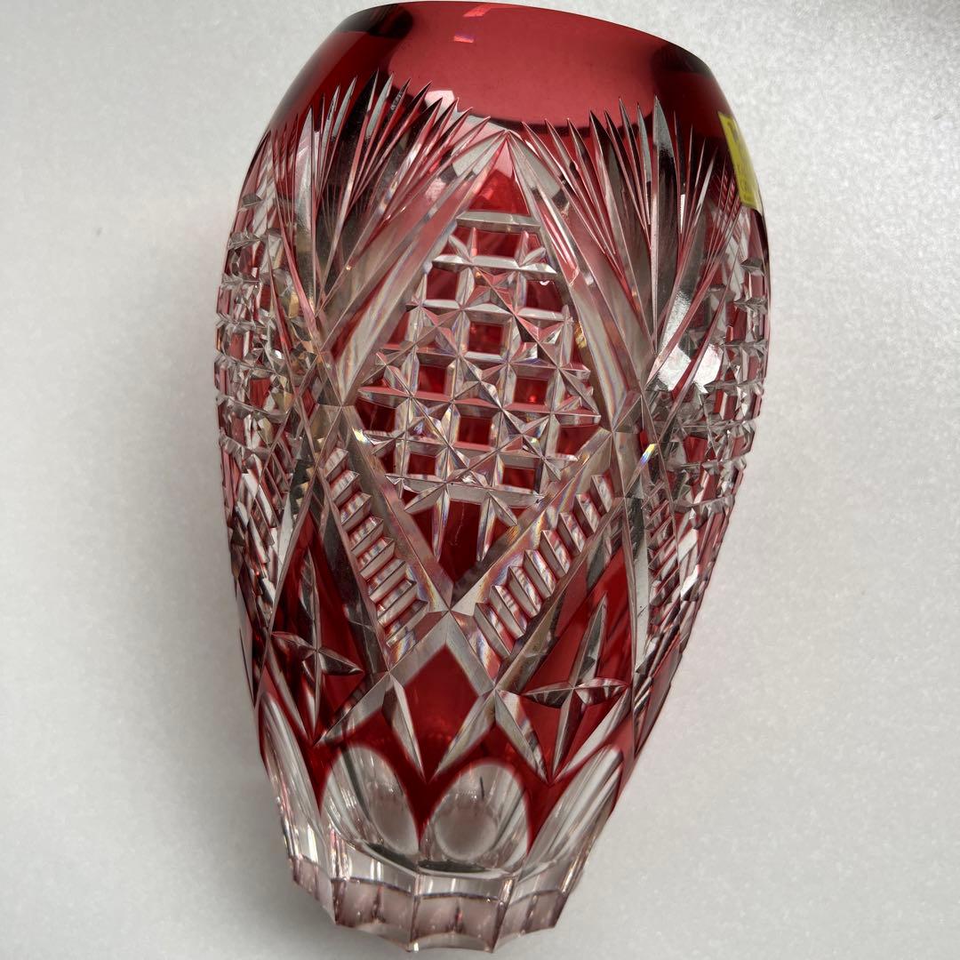 KAGAMI CRYSTAL カガミクリスタル 江戸切子 花瓶 - メルカリ