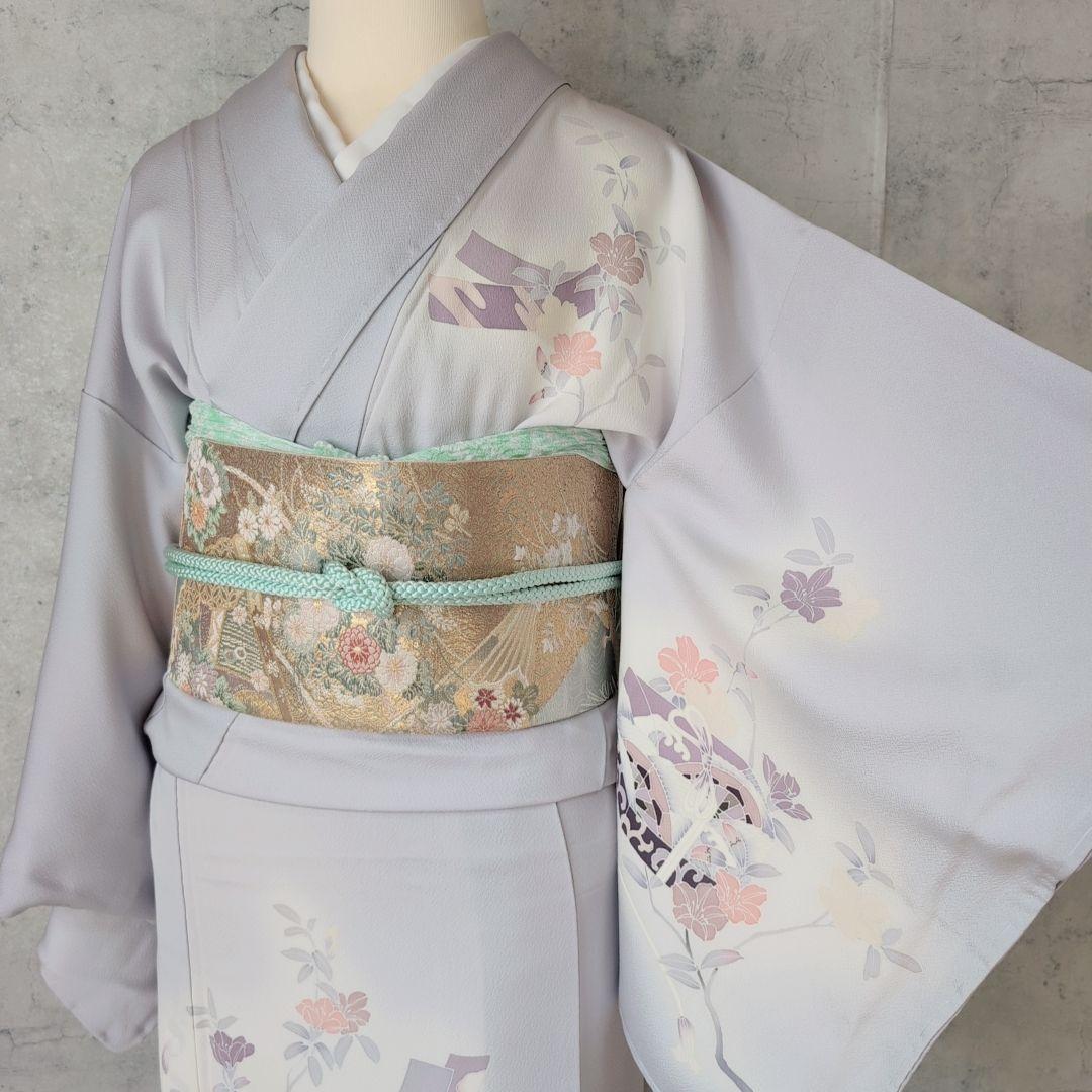 訪問着 フルセット 着物 正絹 友禅 玉手箱 花 しつけ糸 清楚 C2 - メルカリ