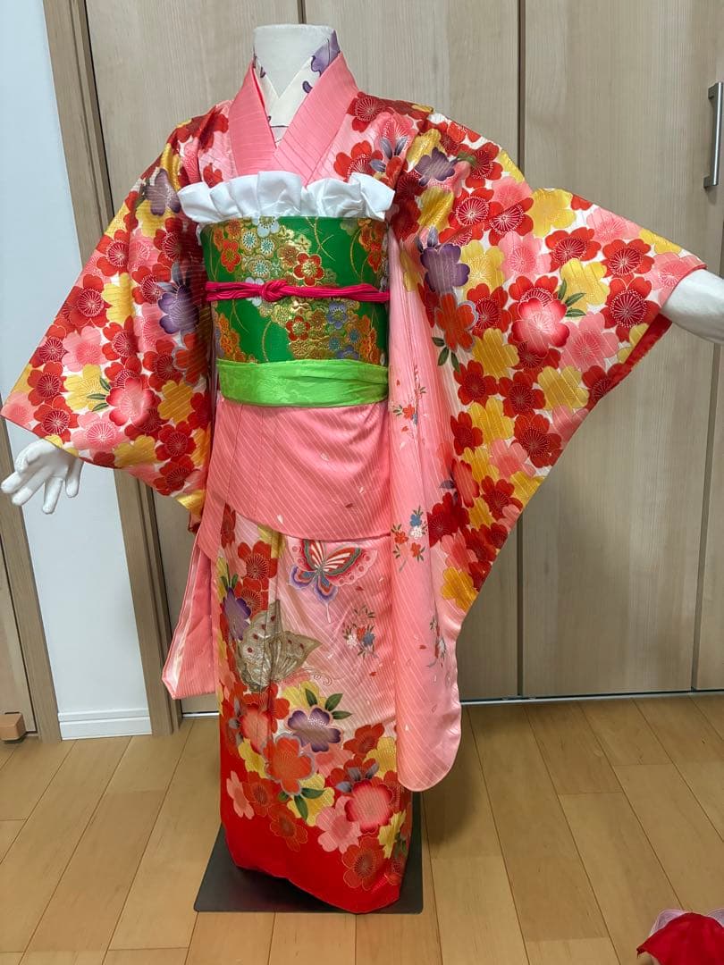 【七五三 7歳】乙女ピンクの梅づくし♡豪華フルセット＊写真映えNo.1 Amazon | [ブリリアントピース] 七五三 着物 7歳 フルセット 七歳用七