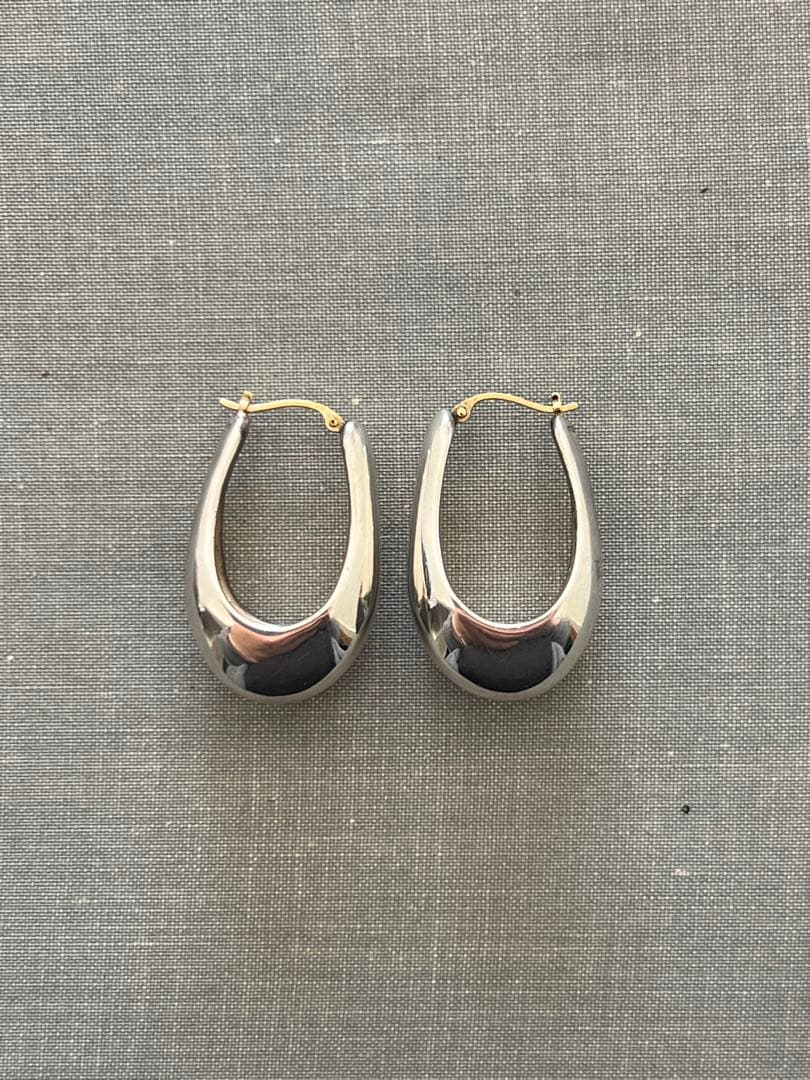 ete プランプフープピアス k18とシルバー925 プランプフープピアス l シルバーアクセサリーブランド Aletta Jewelry