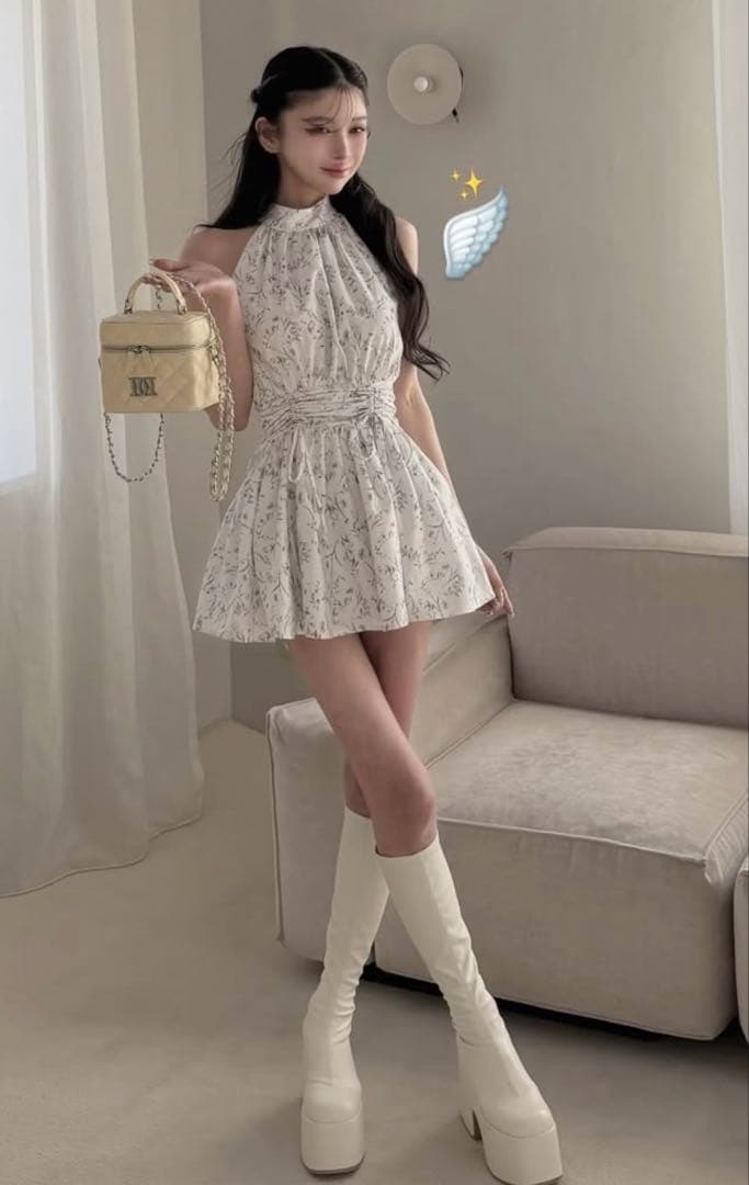 Darich ダーリッチ アメスリギャザーフレアミニワンピース freesize