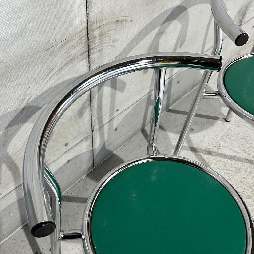 ☆Chitose☆ スチールラウンドチェア カフェチェア 昭和レトロ 2脚