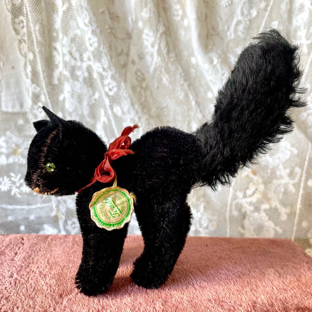 ハーマン黒猫ぬいぐるみ ドイツヴィンテージHERMANN 検フランス