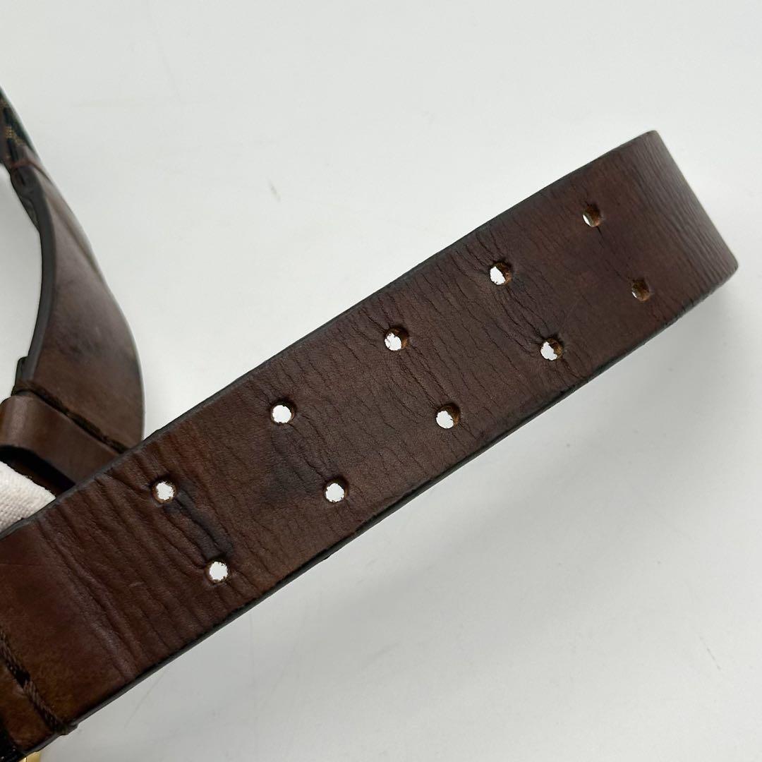 箱付き】フェンディ ズッカ レザー ベルト ブラウン ゴールド - メルカリ