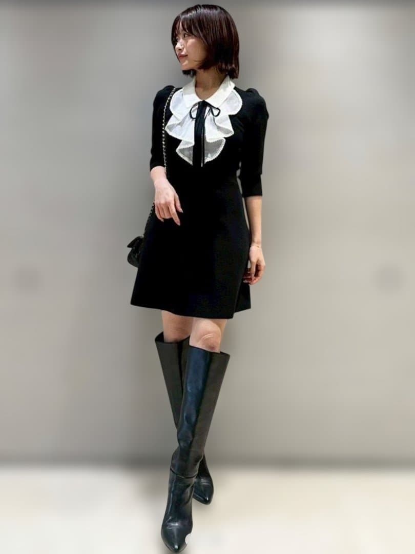 スナイデル★今期最新ラッフルミニニットワンピース新品タグ付き ラッフルミニニットワンピース(ミニワンピース)｜ワンピース｜SNIDEL