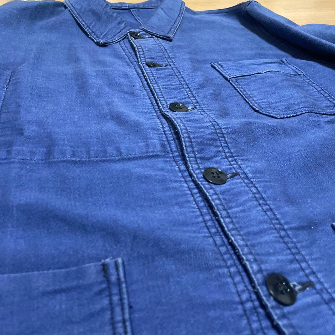 40s 50s 刺繍タグ ブルーモールスキンジャケット VULCAIN - メルカリ