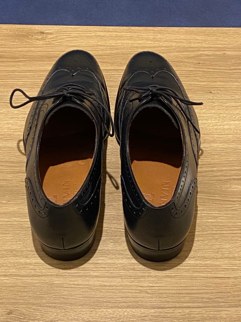 ランバン　レザーシューズ　ネイビー　25.5cm 革靴　メンズ