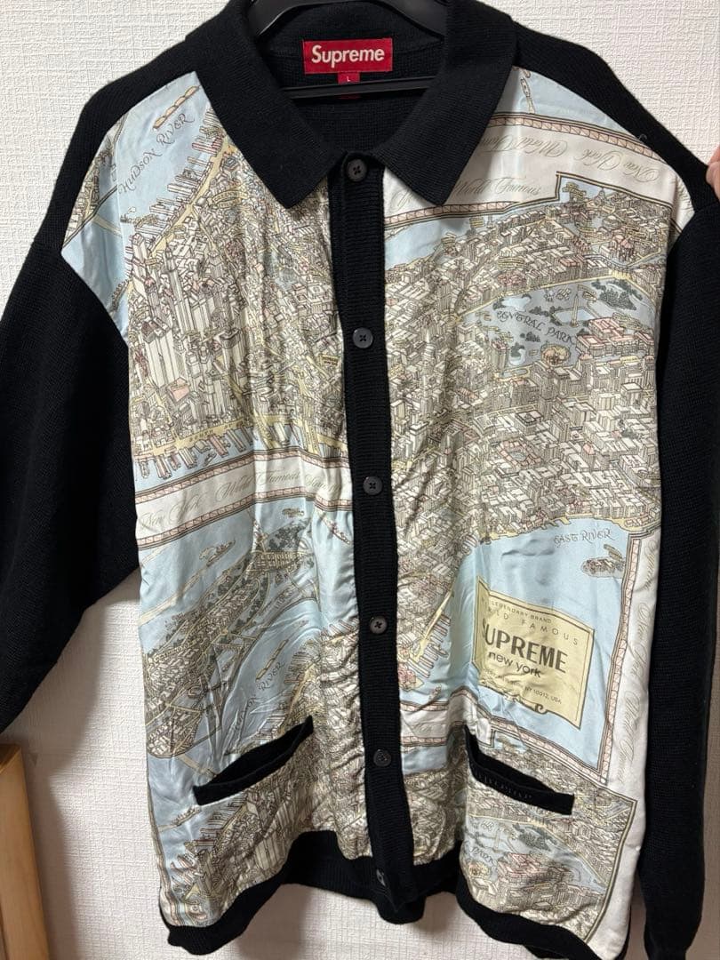 トップス Supreme Silk Map Cardigan \"Black\"