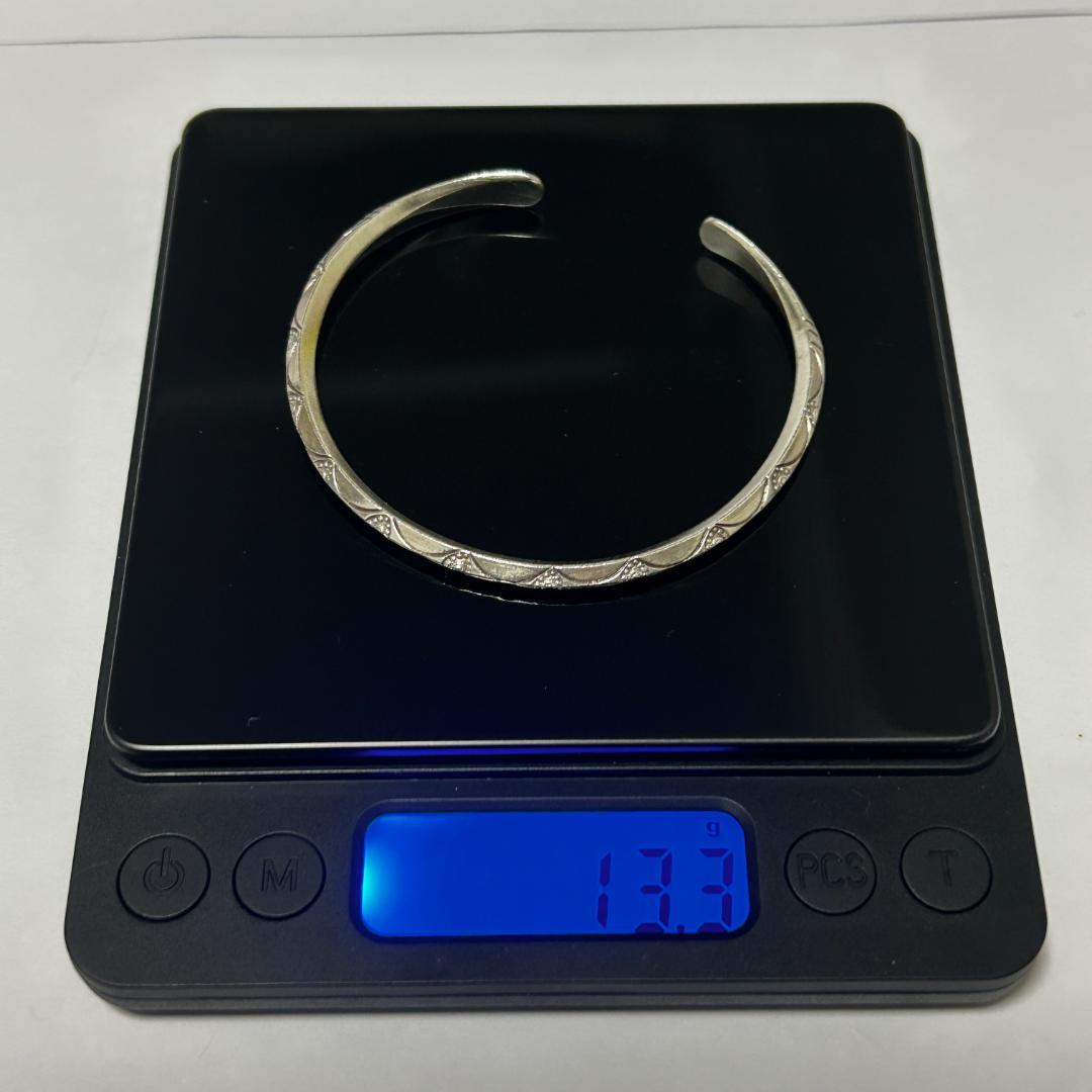 新品】カレンシルバー バングル タイ北部 カレン族 ハンドメイド d