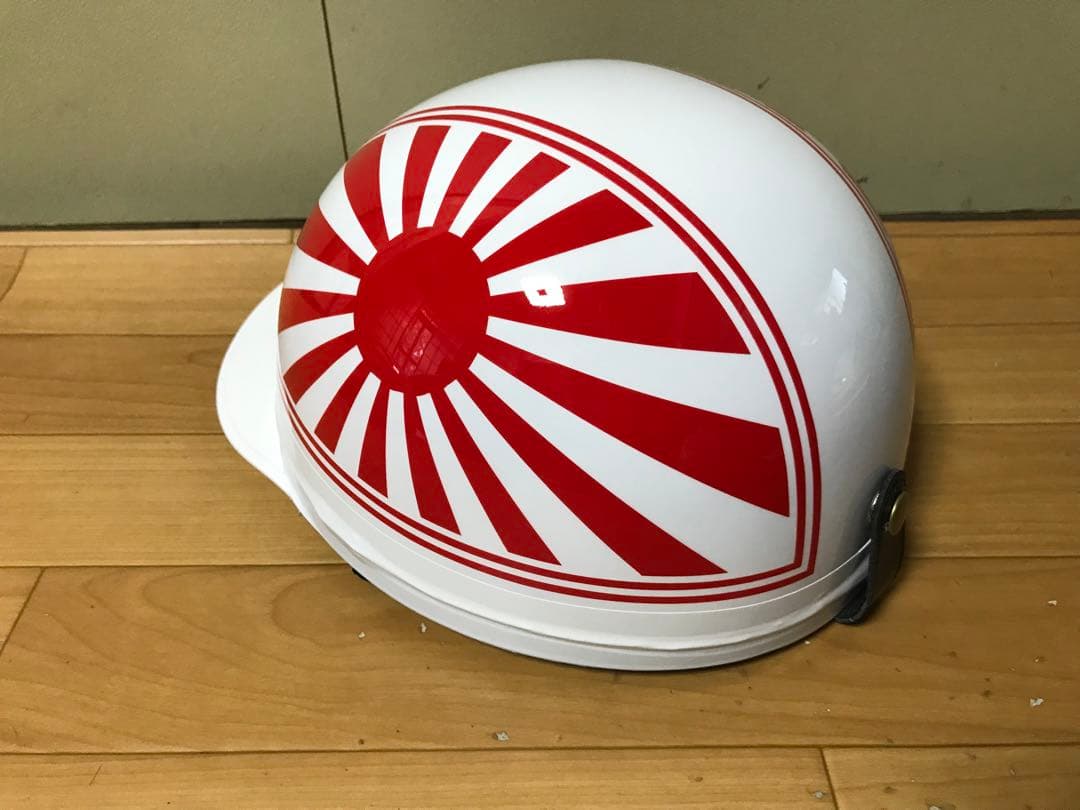 赤白 日章 コルク半 ヘルメット 旧車會 暴走族 軽スロ ゼファー400