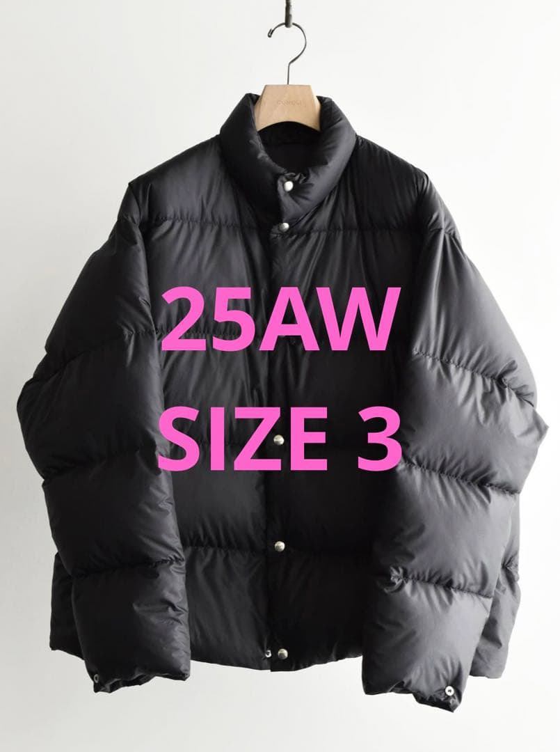 現品限り 25AW comoli コモリ ダウンジャケット ブラック サイズ3