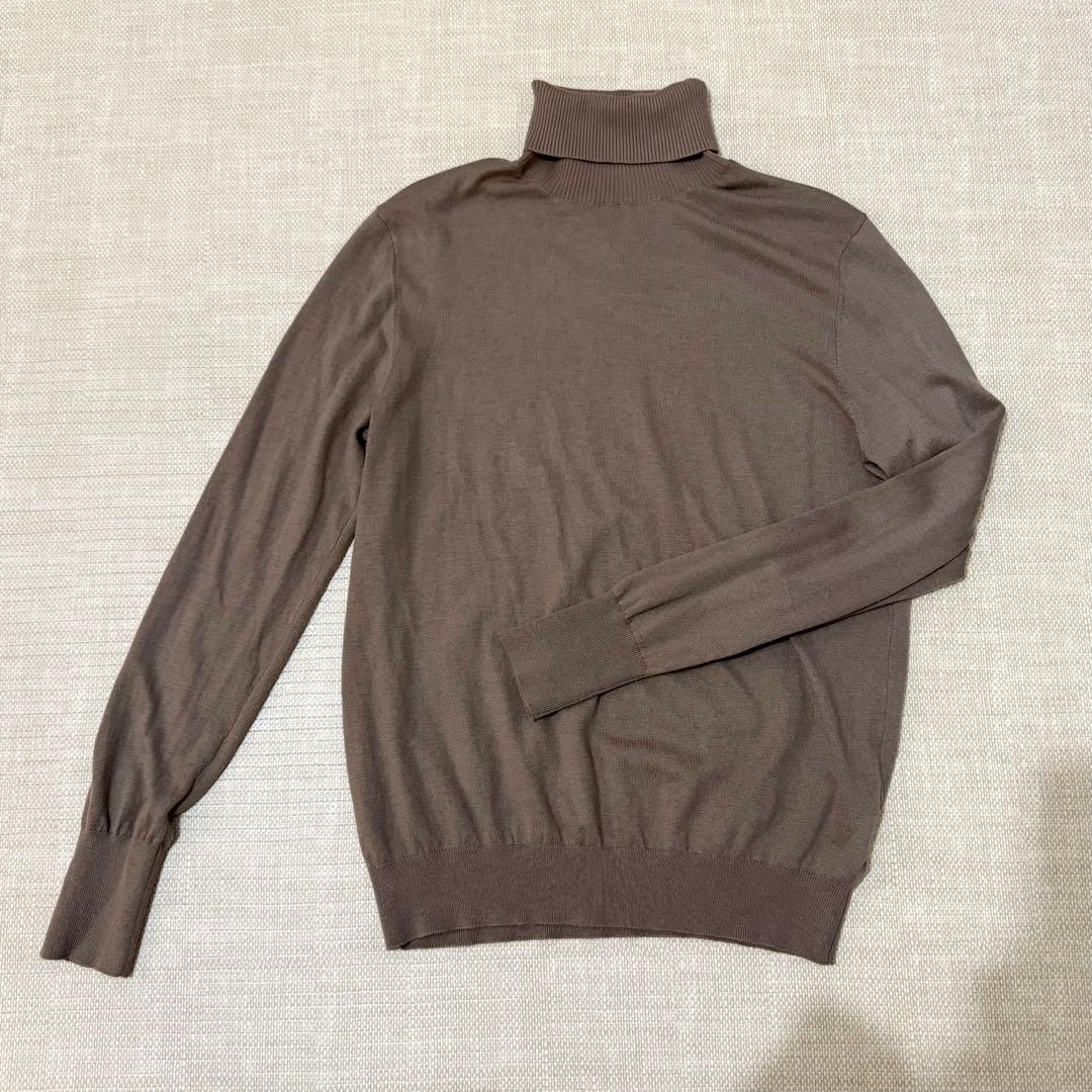 anuans カシミヤ混タートルニット ブラウン フリーサイズ - メルカリ