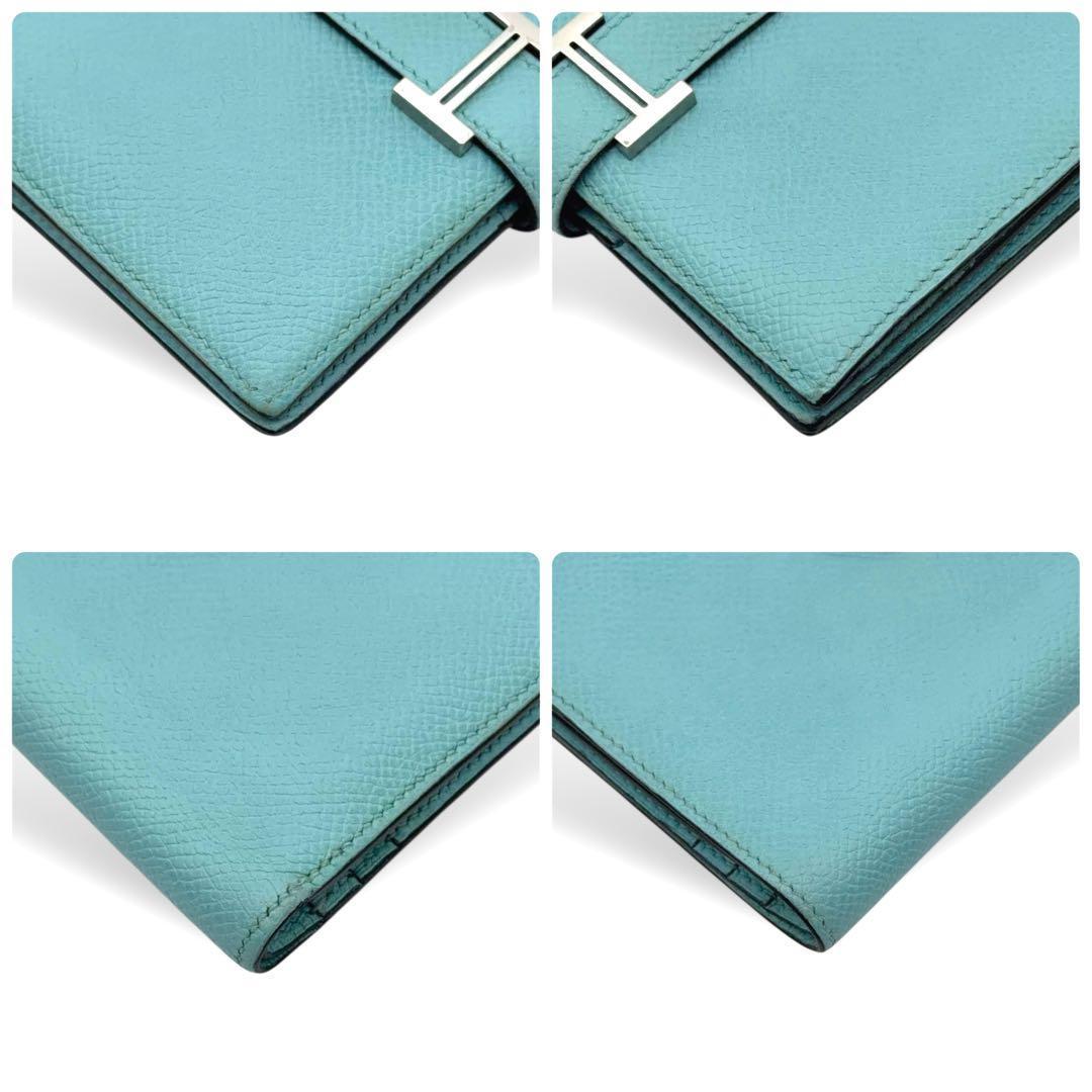 極美品】エルメス べアンコンパクト ブルージーン T刻印 シルバー 折り