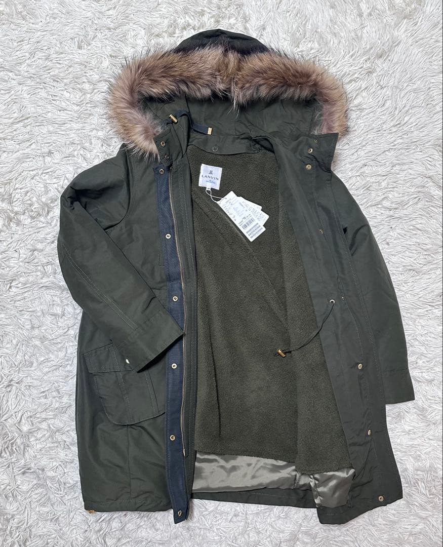 新品未使用タグ付 LANVIN en Bleu ボアライナー付モッズコート 38 中古・古着通販】LANVIN en Bleu (ランバンオンブルー) モッズコート