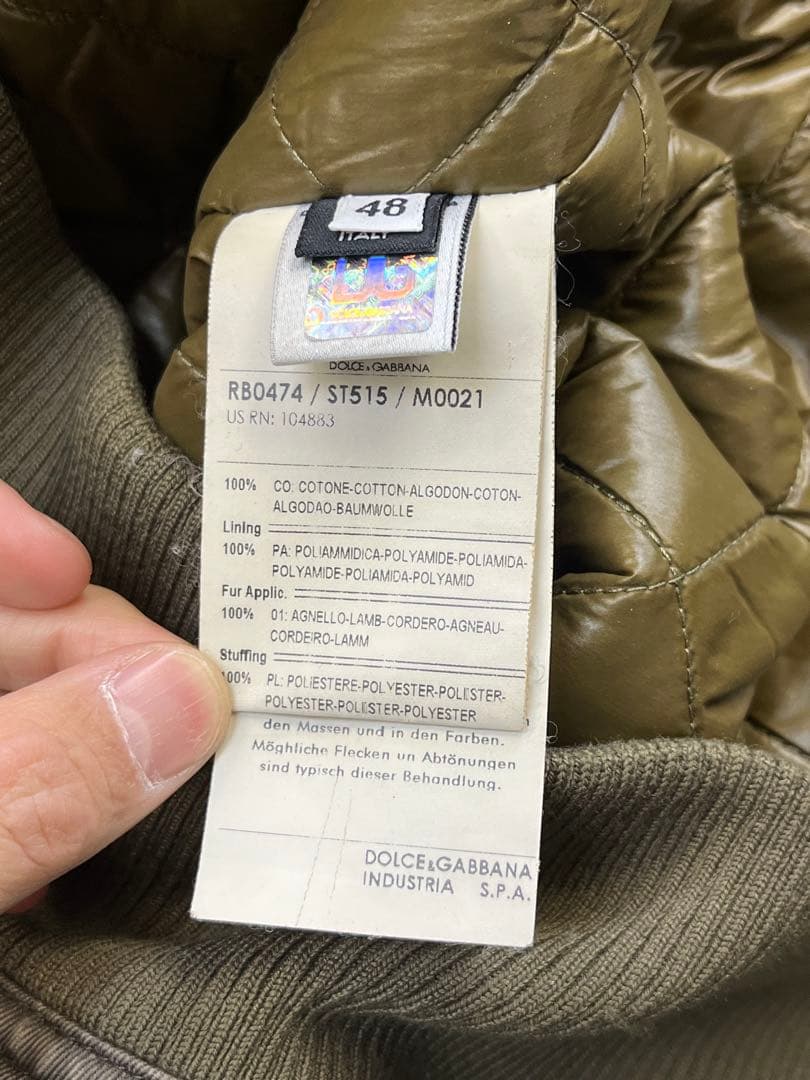 DOLCE & GABBANA 襟ボア ジャケット D&G 48 イタリー製 - メルカリ