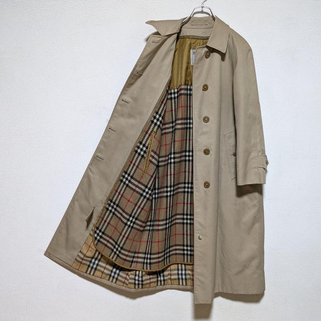 80～90s バーバリー ステンカラーコート レディース 白タグ ライナー 26 BURBERRY - バーバリーズ 90s 白タグ オールド 長袖 ライナー付き