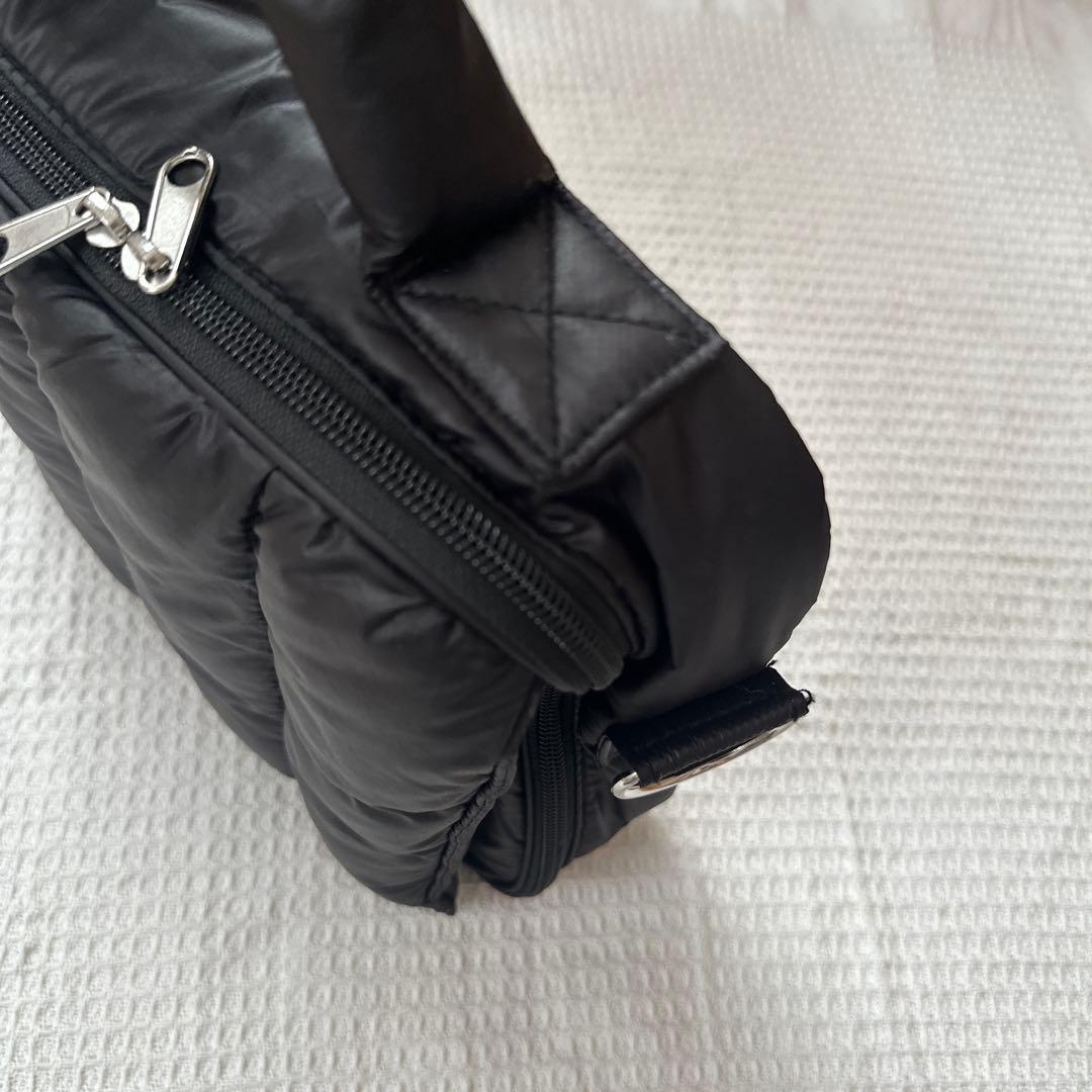 calin】 カラン キルティング マザーズバッグ ポーチ ブラック 実物