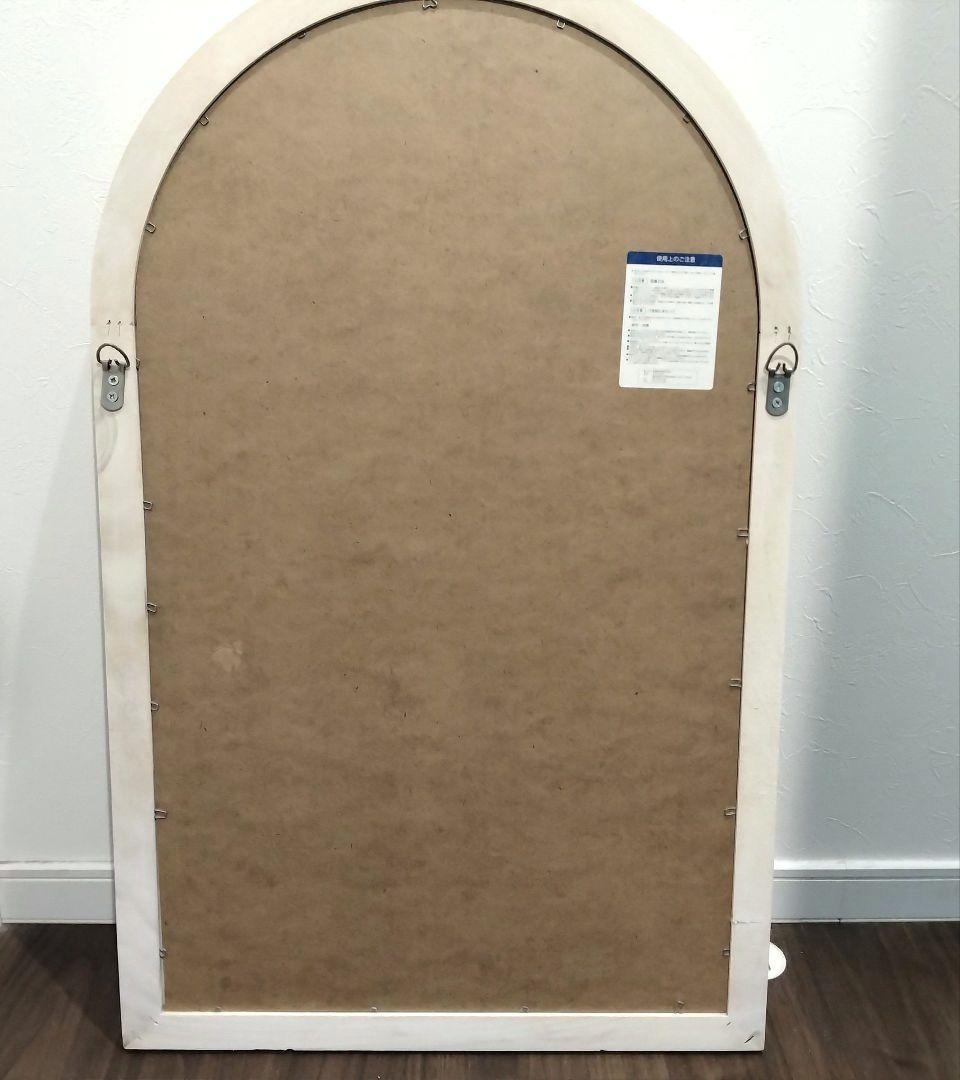 窓枠 窓風 ミラー 鏡 アンティーク調 シャビー 特大 大型 80×50cm