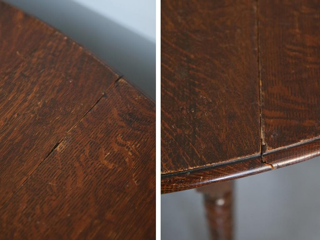 英国アンティーク木製ゲートレッグテーブル/ダイニング机バタフライ(92