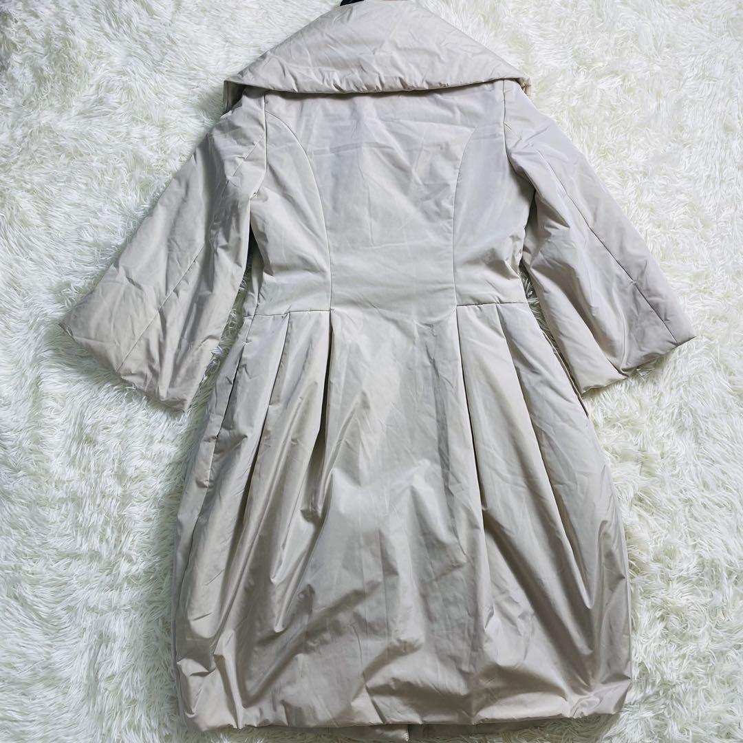 foxy フォクシー ベージュ コクーン 女優襟 ロングコート 中綿 38