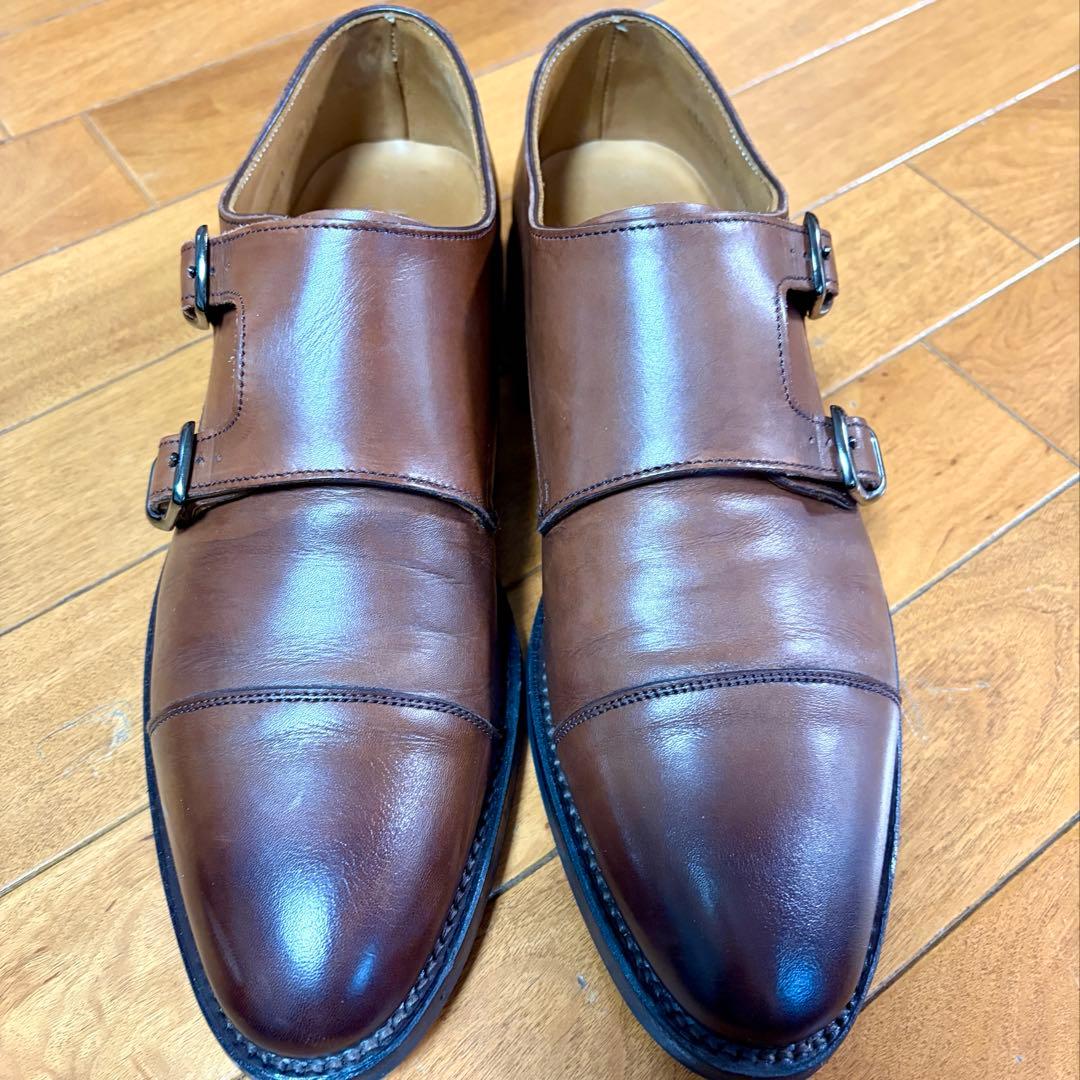 美品　REGALリーガル 本革 茶色 ダブルモンクストラップ 25.5cm