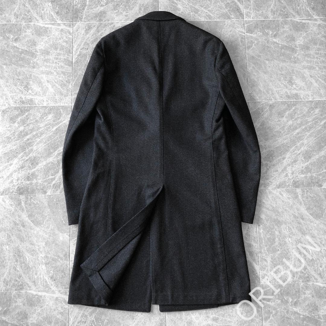 LARDINI 5者混ウールヘリンボーンチェスターコート スポルベリーノ