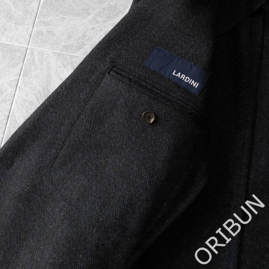 LARDINI 5者混ウールヘリンボーンチェスターコート スポルベリーノ