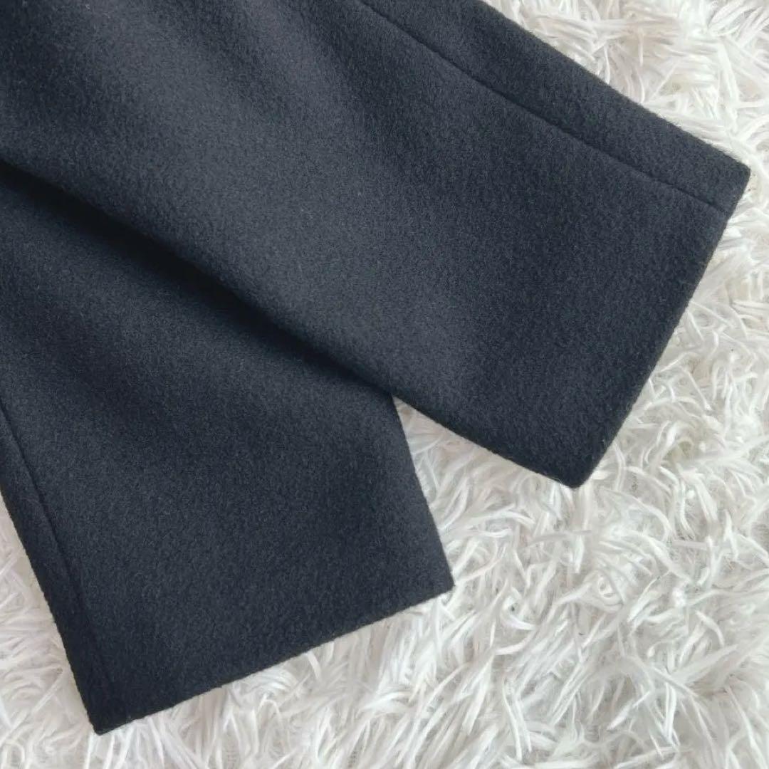 2022AW✨美品✨セオリー 現行 メルトンノーカラーコート ラムウール 黒