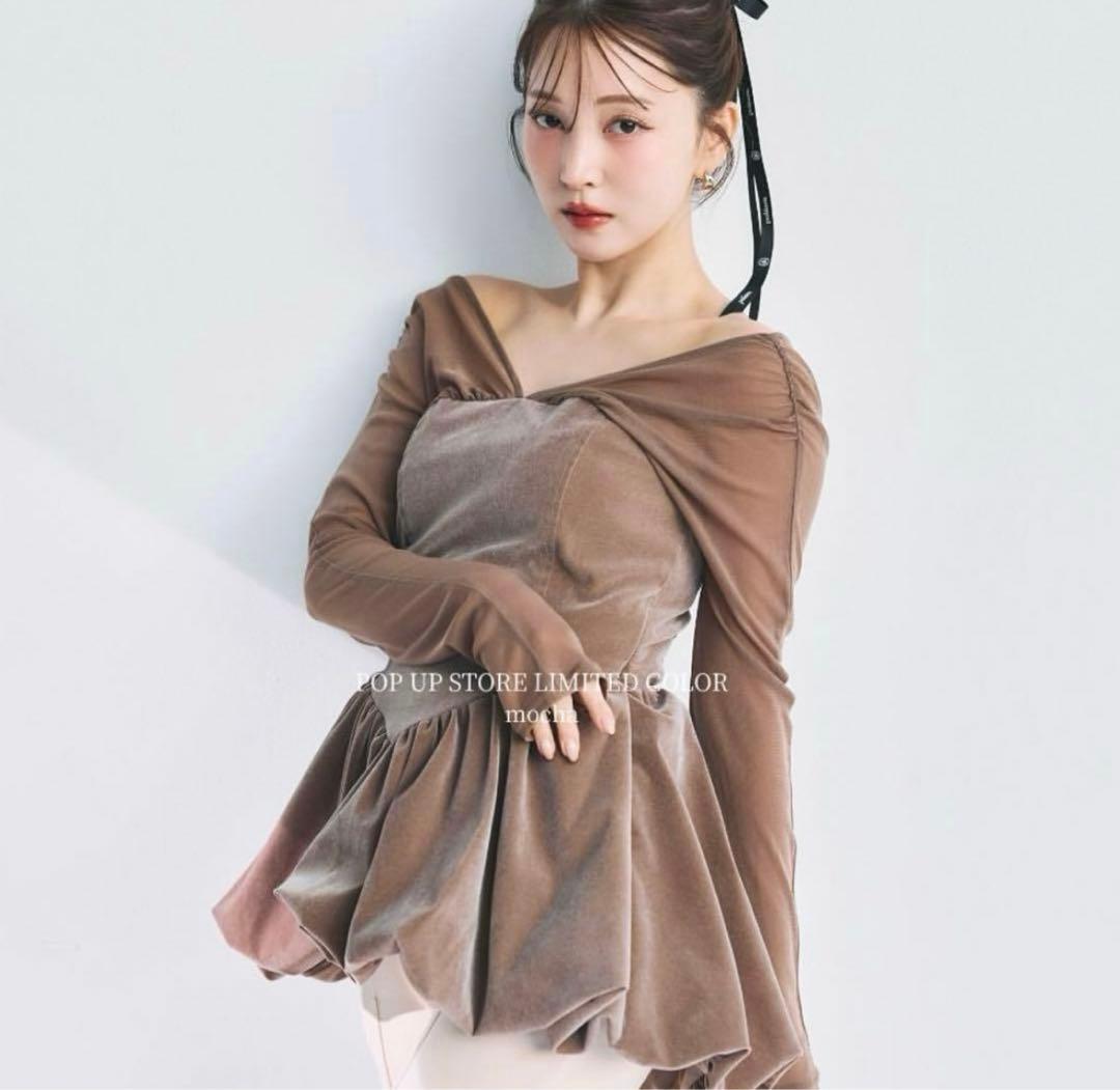 poláura ポローラ ビスチェドッキングバルーントップス mocha - メルカリ