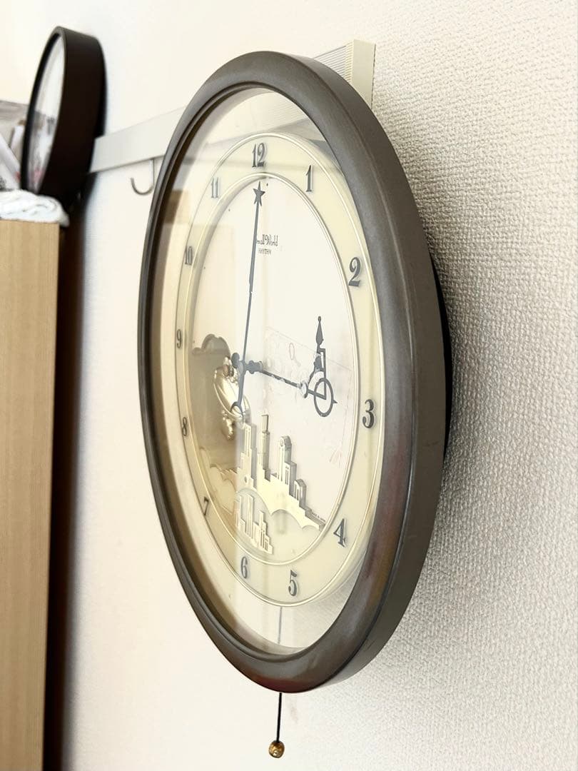 平成5年からくり時計 針が踊る 4MH689 リズム時計 スモールワールド