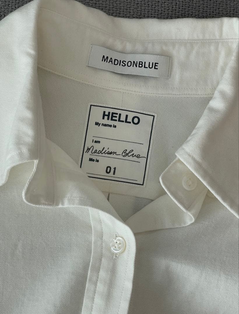マディソンブルー シャツ ブラウス 長袖 白 オックス生地