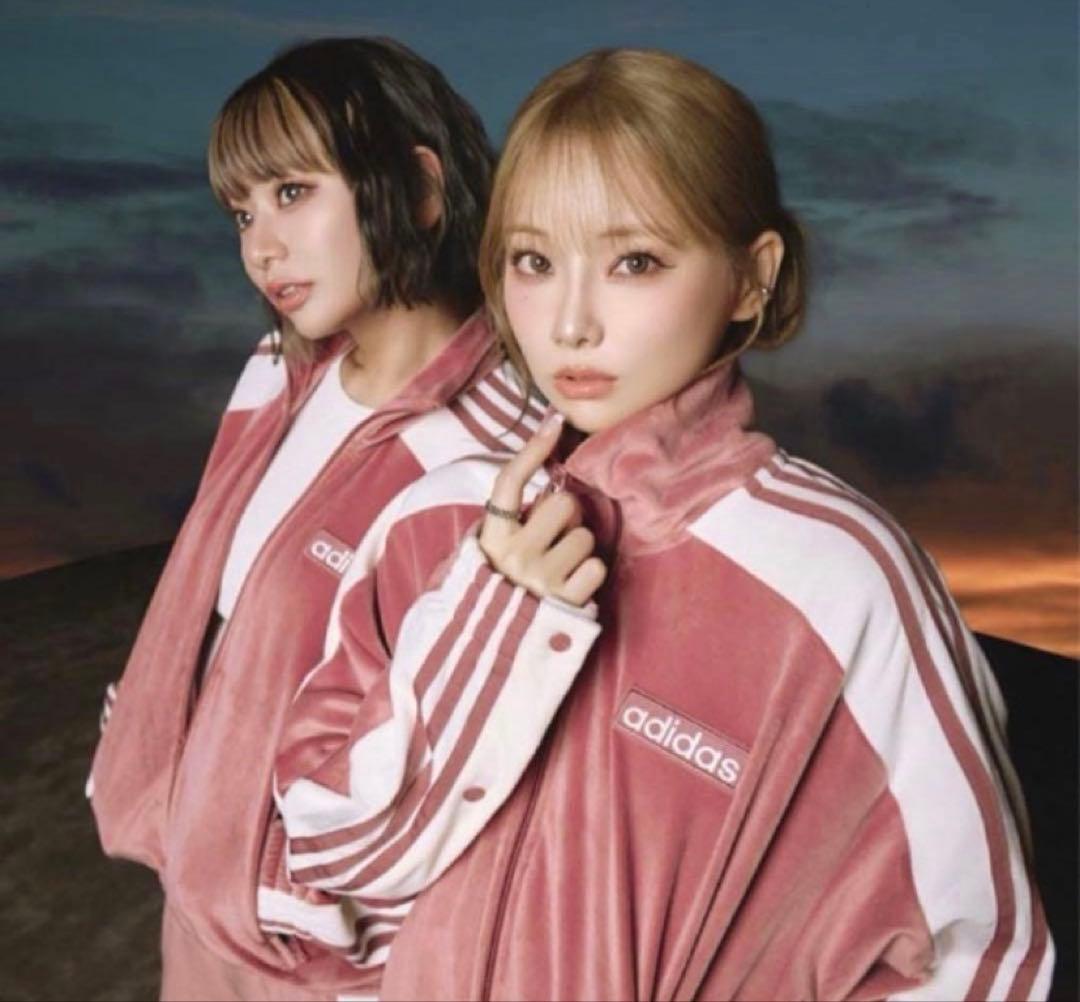 adidas ピンクベロア w adibreak velour tt Sサイズ - メルカリ