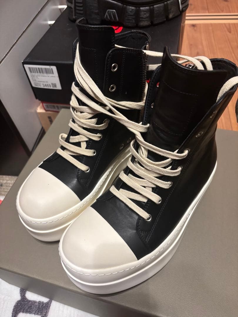美品 リックオウエンス メガバンパー レザー Rick Owens ラモーンズ Rick Owens（リック・オウエンス） MEGA BUMPER SNEAKERS メガバンパー