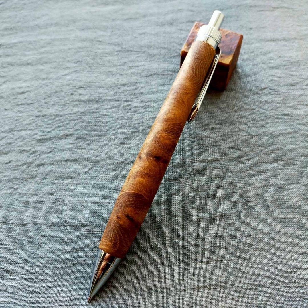 【専用】　江戸時代の欅瘤　木軸シャープペン　0.5mm　天然木　シルバー