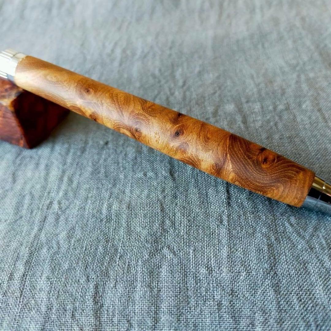 【専用】　江戸時代の欅瘤　木軸シャープペン　0.5mm　天然木　シルバー