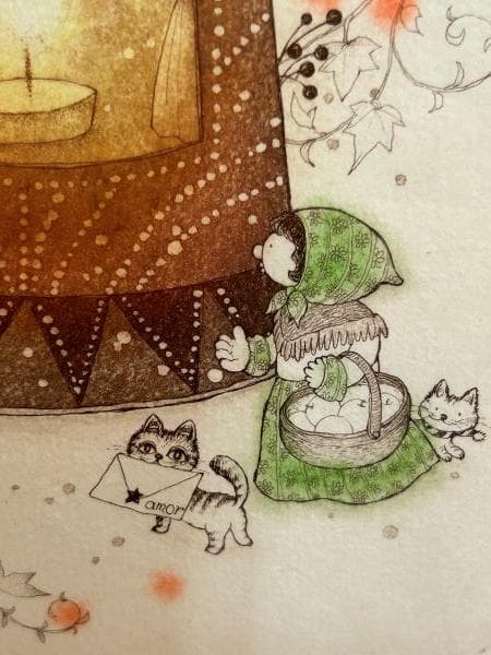 Y【保管品】上砂理佳　デルジベットのランタン　絵画・版画・インテリア