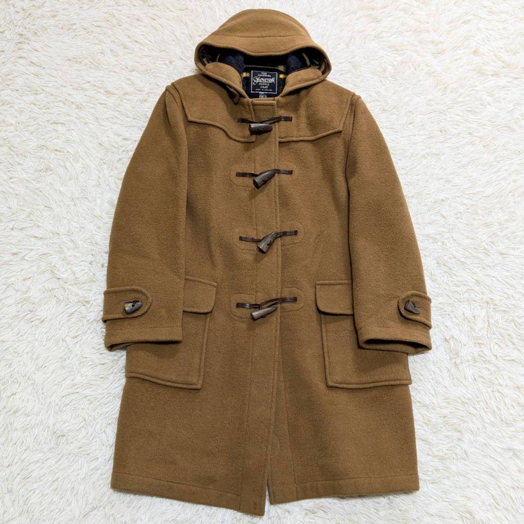 90s グローバーオール ダッフルコート チェック柄 キャメル 英国製 Mの